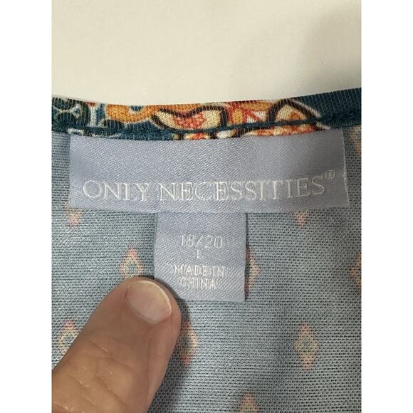 Only Necessities 18/20 Blue Zip Up Floral Paisley House Dress Muu Muu. - Picture 13 of 16